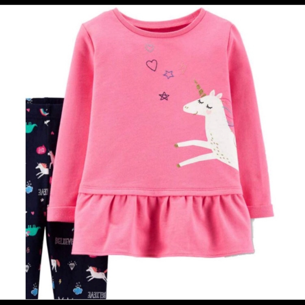 Carter's Girls 2-Piece Set Unicorn Shirt Size 24M - Picture 8 of 8